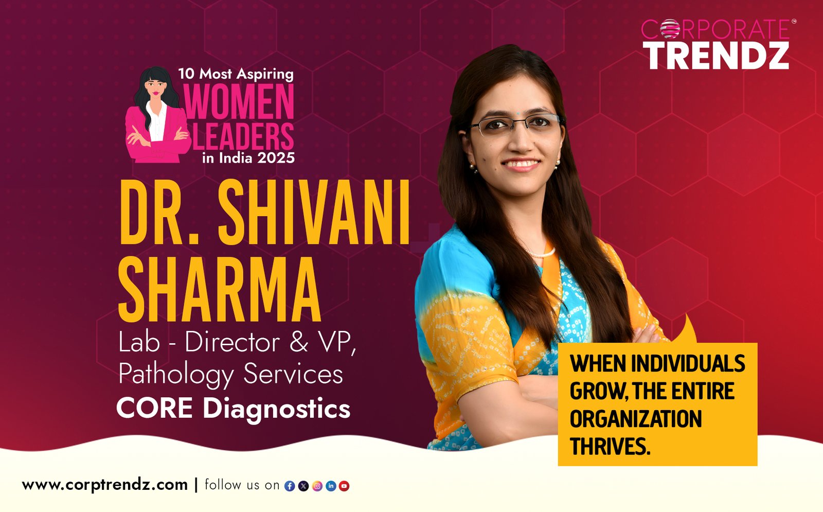 Dr. Shivani Sharma: Named One of India’s 10 Most Aspiring Women Leaders in India 2025 By Corporate TrendZ