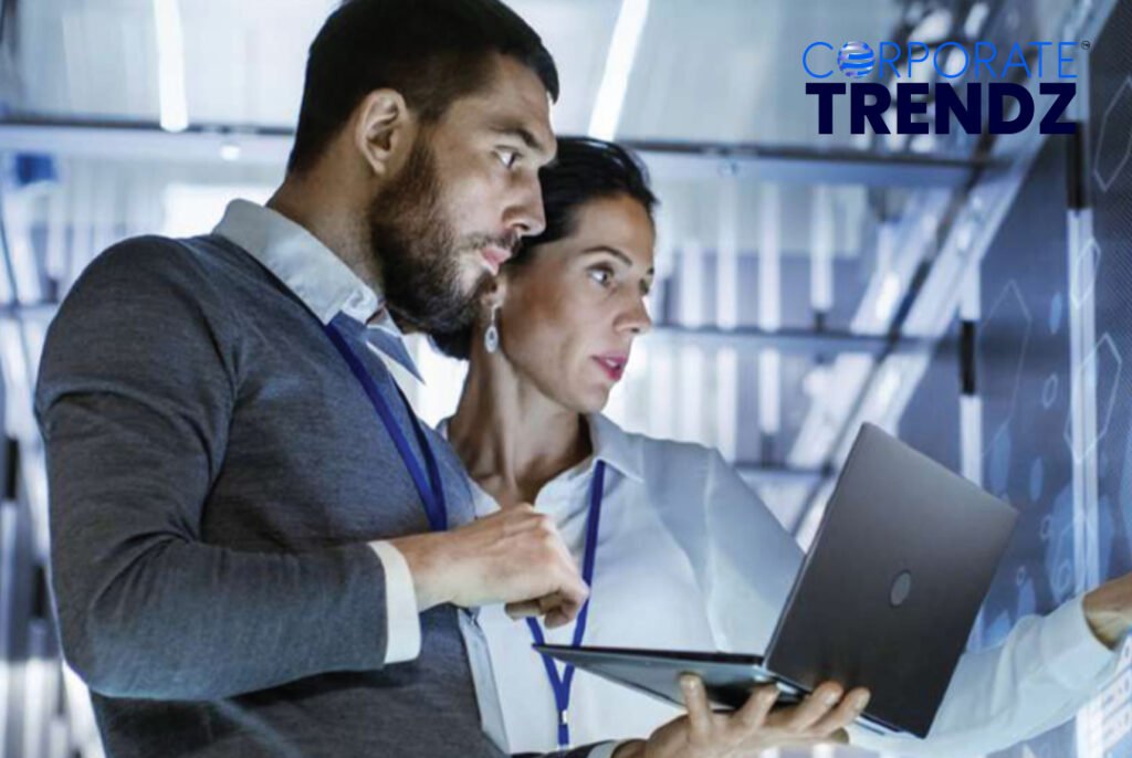 A Chief Technology Officer (CTO) bridging the gap between business strategy and technological innovation, showcasing a collaborative approach.