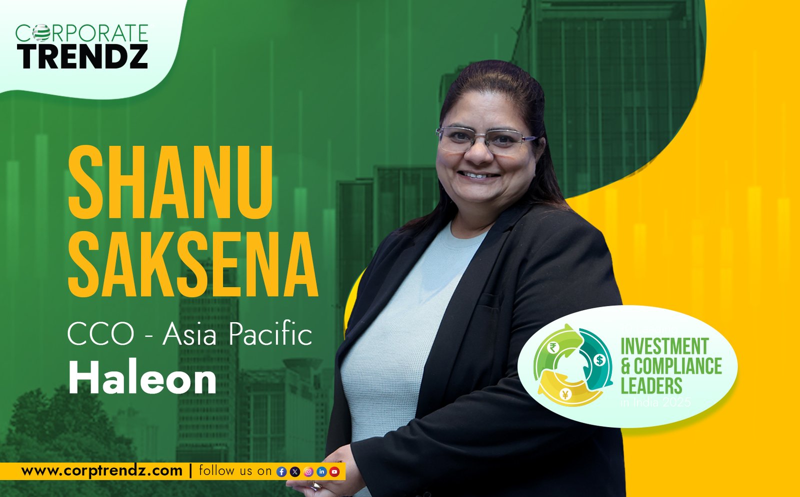 Shanu Saksena: Named One of India’s 10 Leading Investment & Compliance Leaders in India 2025 By Corporate TrendZ