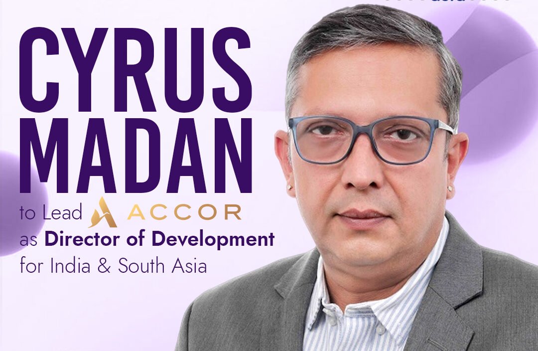 Cyrus Madan, new Director of Development for India & South Asia at Accor, smiling professionally, signifying his leadership role.
