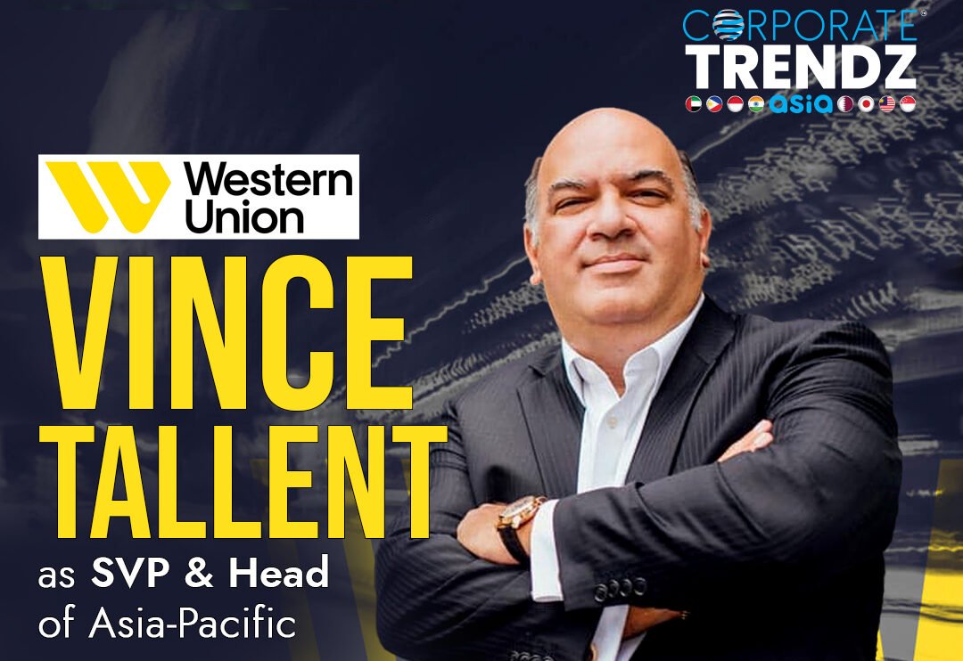 Vince Tallent, SVP and Head of Asia-Pacific at Western Union, pictured in a professional setting, signifying his new leadership role.
