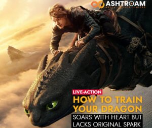 A still from the live-action "How to Train Your Dragon" movie, showcasing Hiccup and Toothless against a dramatic, fantastical landscape, emphasizing the visual quality of the film.