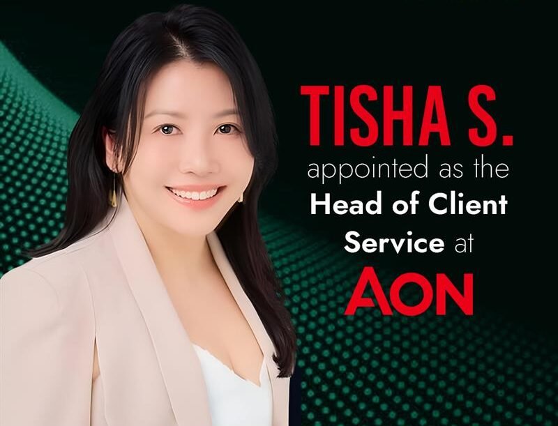 Tisha S. (Soh), Head of Client Services for Health Solutions at Aon in Singapore, in a professional and approachable pose.