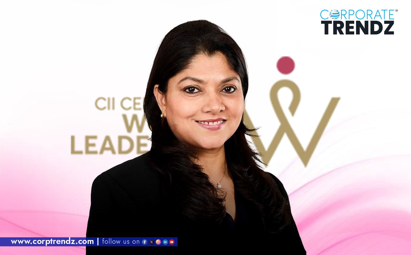 Professional headshot of Vaishali Nigam Sinha, a distinguished woman with a confident and authoritative presence, reflecting her roles as Co-founder of ReNew, Chairperson of Sustainability, and Co-Chair of the CII Centre for Women Leadership.