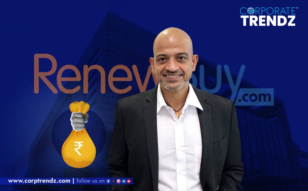 RenewBuy logo or a group photo of RenewBuy founders Balachander Sekhar, Indraneel Chatterjee, and Devesh Joshi, signifying growth and expansion.