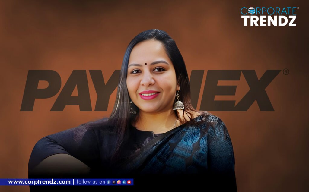 Shalini Seshadri, the new Head of Human Resources at Paychex, smiling professionally.