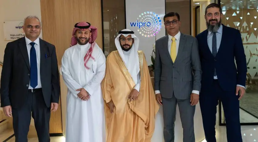 Wipro's new regional headquarters building in Riyadh, Saudi Arabia, with the Wipro logo visible, symbolizing expanded presence and commitment to the Middle East.