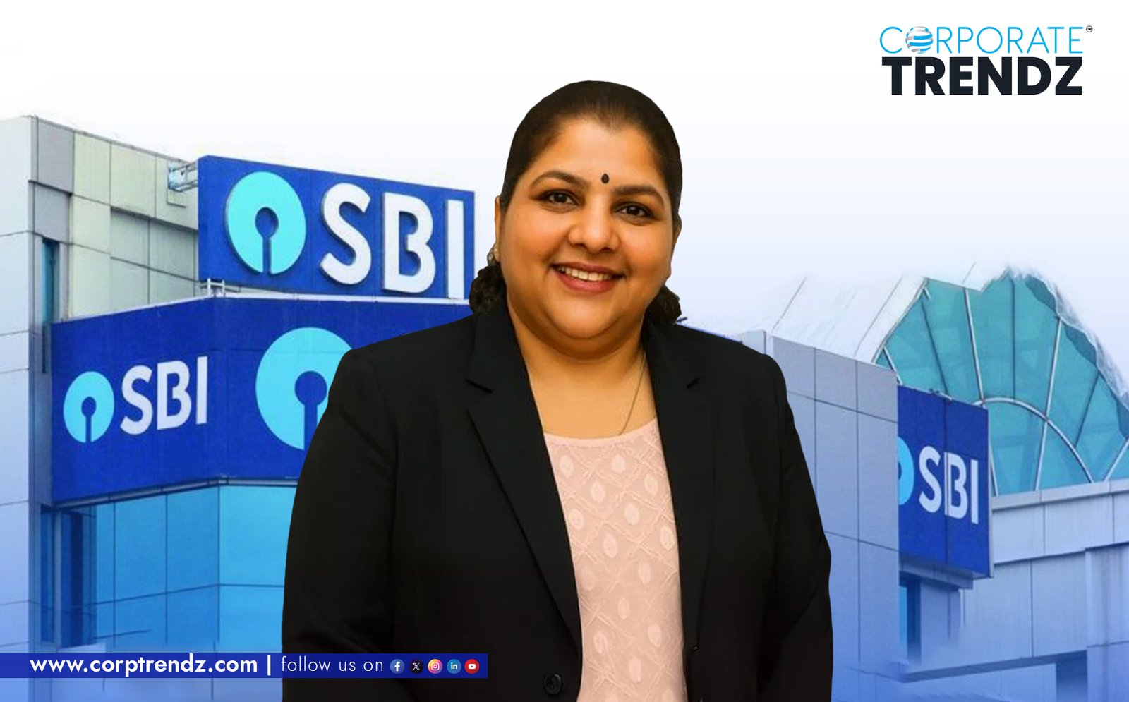 Babitha B P, the new Deputy Chief Information Security Officer at State Bank of India, smiling professionally.