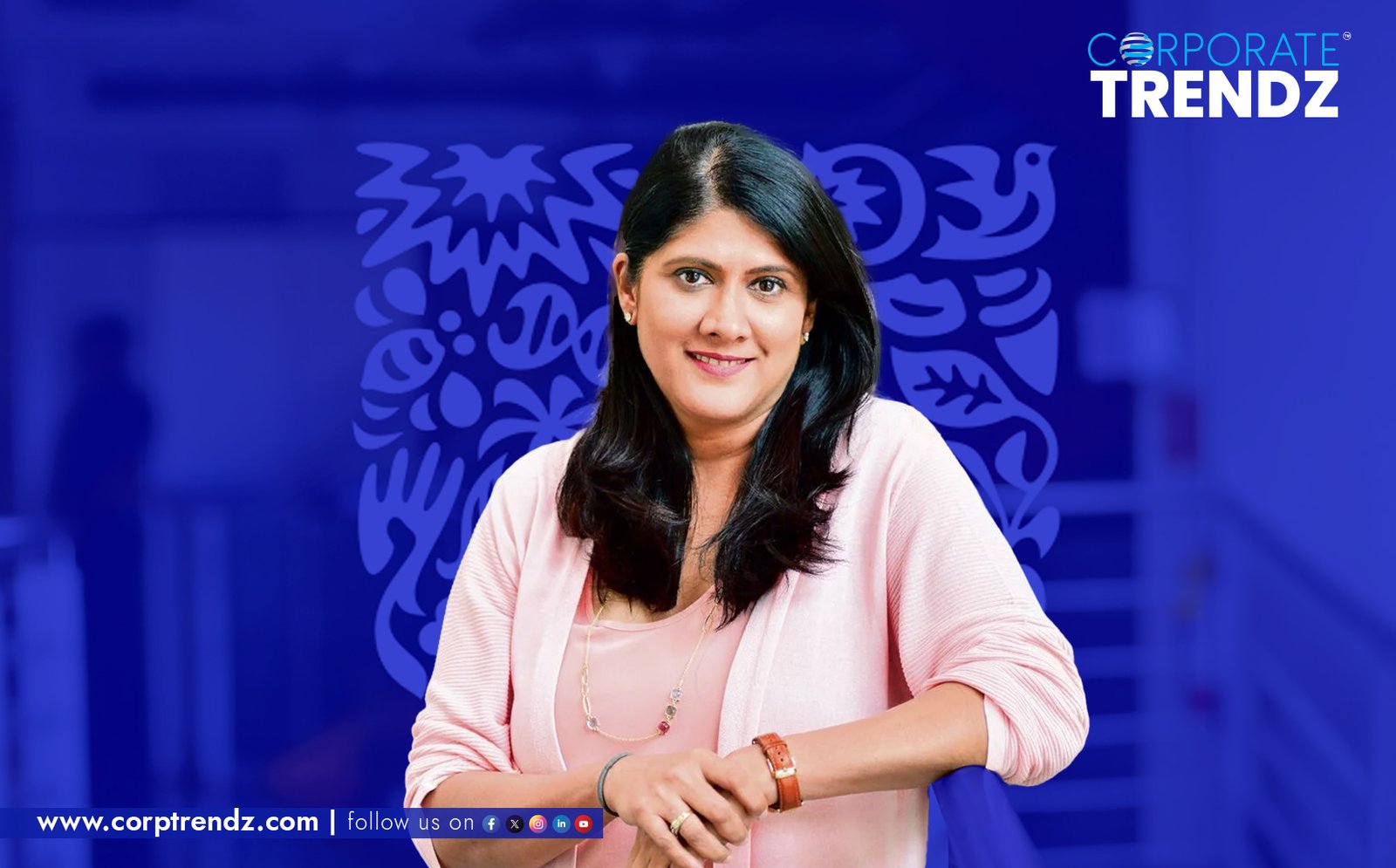 Priya Nair, the newly appointed CEO of Hindustan Unilever Limited (HUL), smiling confidently.