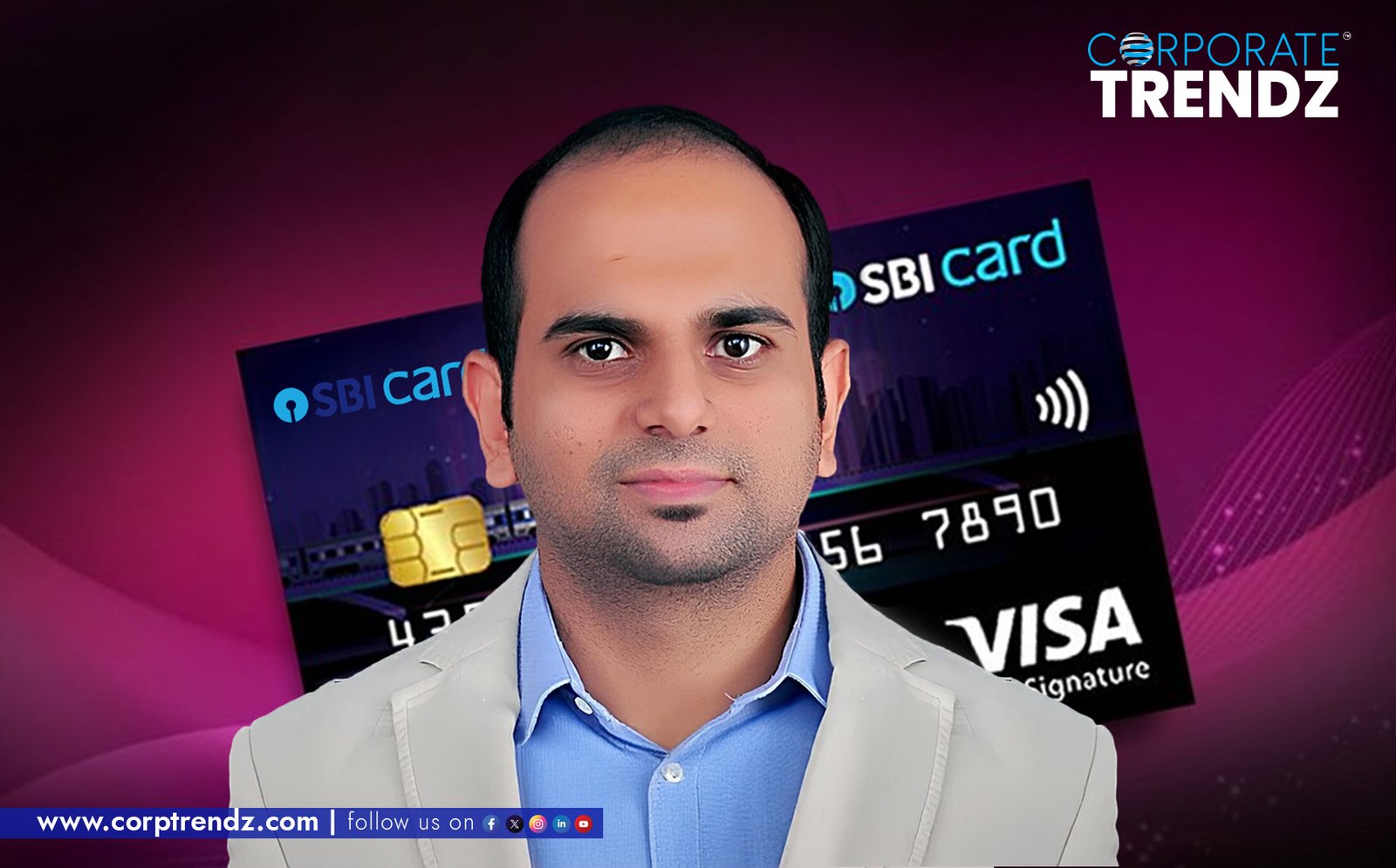 Vishal Sharma, newly elevated Senior Vice President of Technology at SBI Card, smiling confidently.