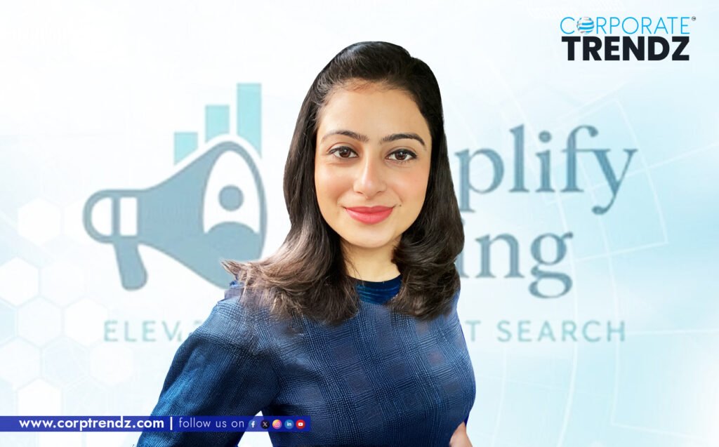 Aditi Vashisht, Founder of Amplify Hiring, smiling professionally.