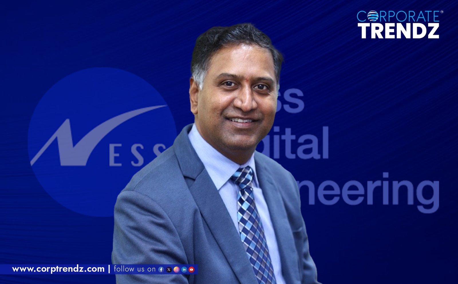 Kishor Kumar, the new Senior Vice President and Global Head of Talent Supply Chain at Ness Digital Engineering, smiling professionally.