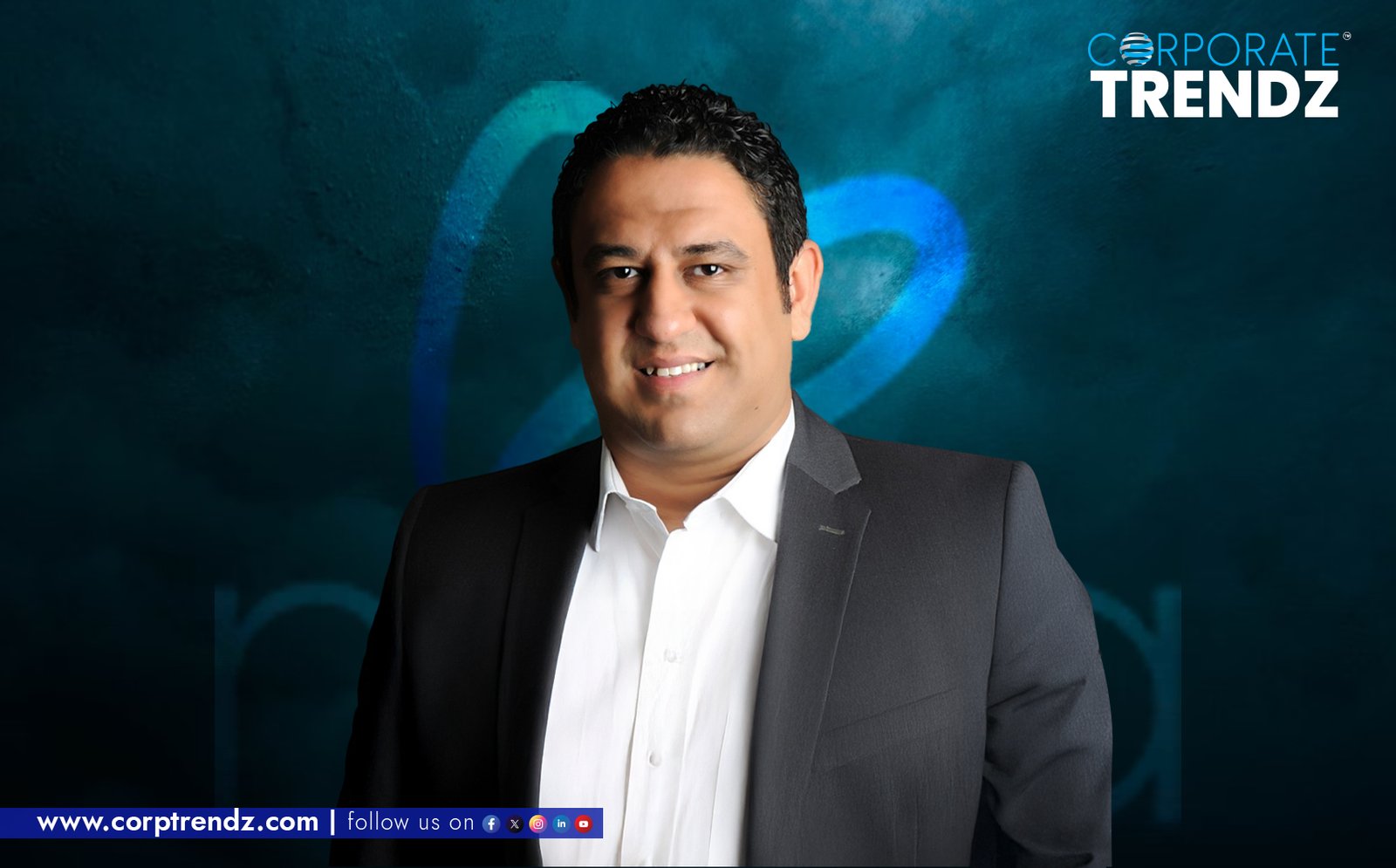 Mostafa ElAshmawy, smiling professionally, with the WeAreNima.im logo or a subtle abstract representation of information management in the background.