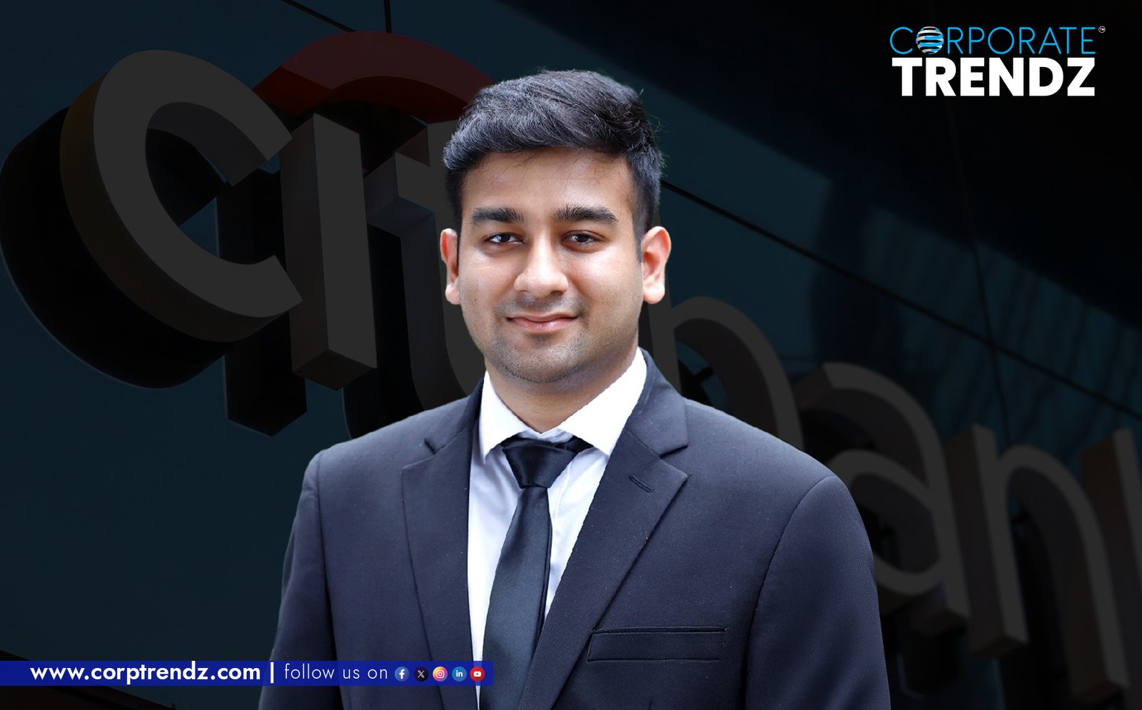 Shreyash Shivhare, the newly appointed Vice President of HR Business Partner at Citi, smiling professionally.