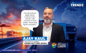 A professional portrait of Ajay Kaul, Head of Supply Chain Management & Logistics at Ospree Duty Free, recognized as a top supply chain leader in India.