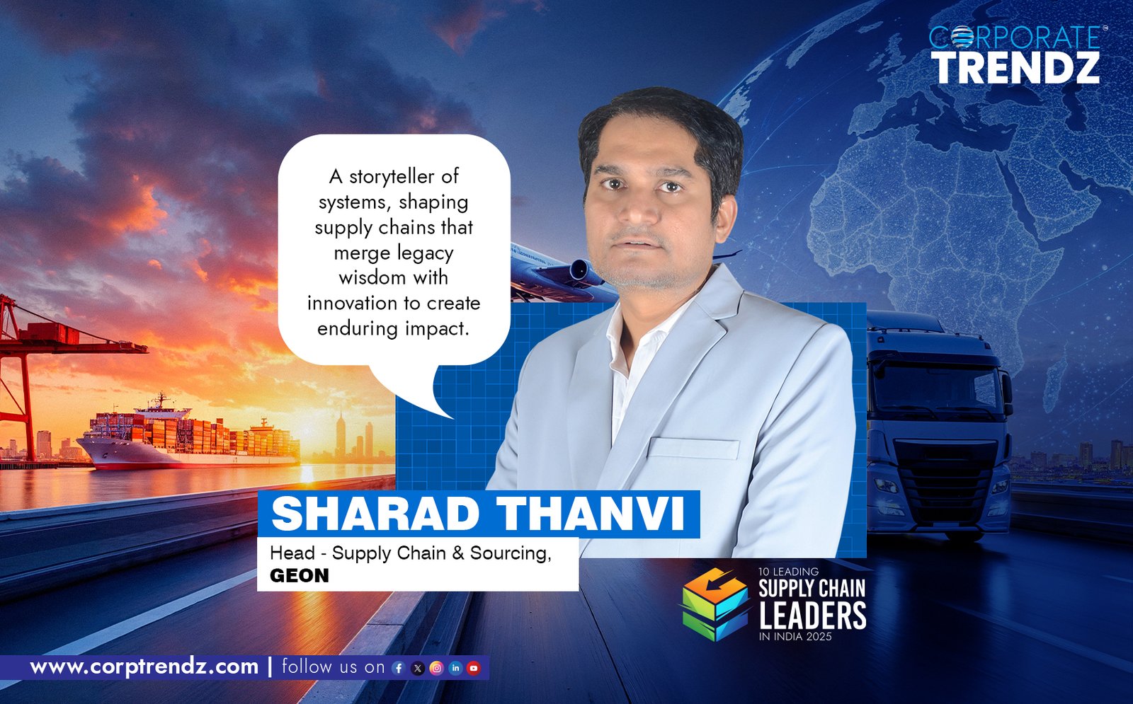 Professional headshot of Sharad Thanvi, Head of Supply Chain & Sourcing at Geon and a leading supply chain leader in India.
