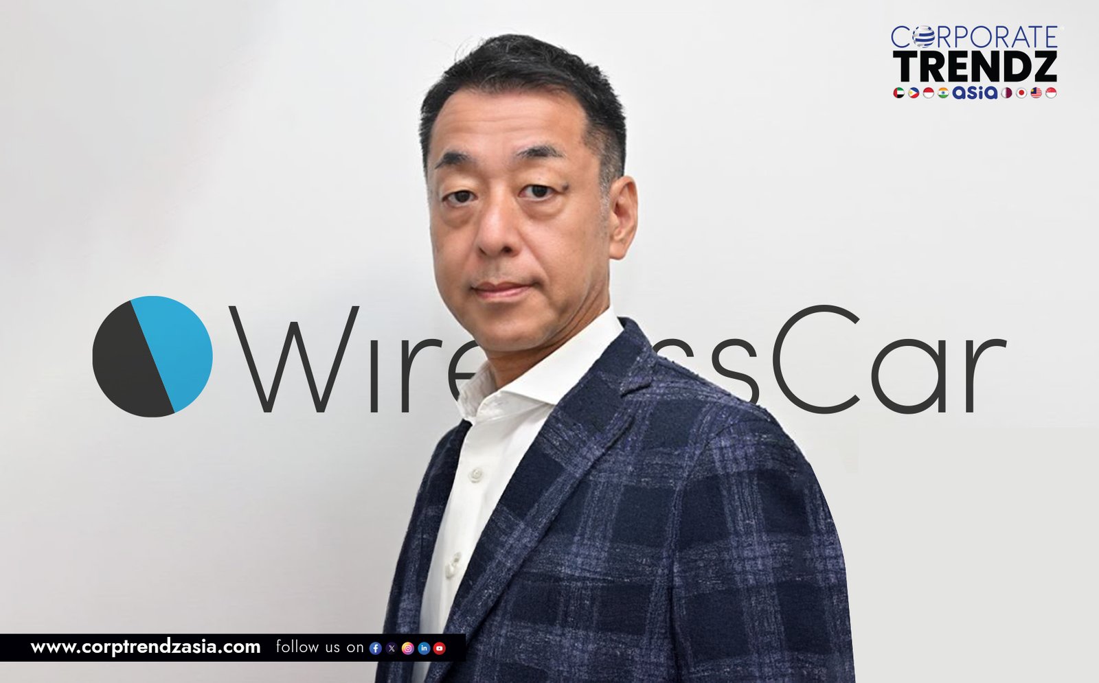 A professional headshot of Satoru Abe, the newly appointed Country Manager for Japan at WirelessCar.