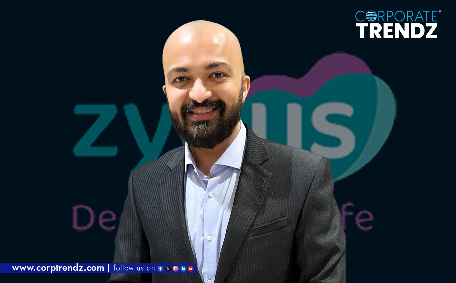 A professional headshot of Samarth Desai, the newly appointed Head of Human Resources – VTC R&D at Zydus Lifesciences.