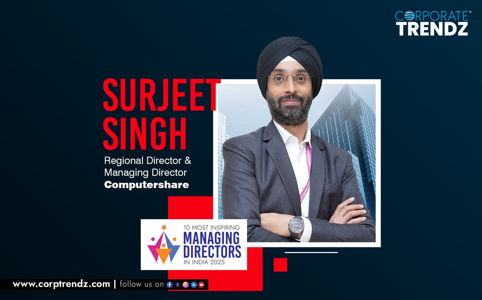 Surjeet Singh: Named One of India’s 10 Most Inspiring Managing Directors in India 2025 By Corporate TrendZ