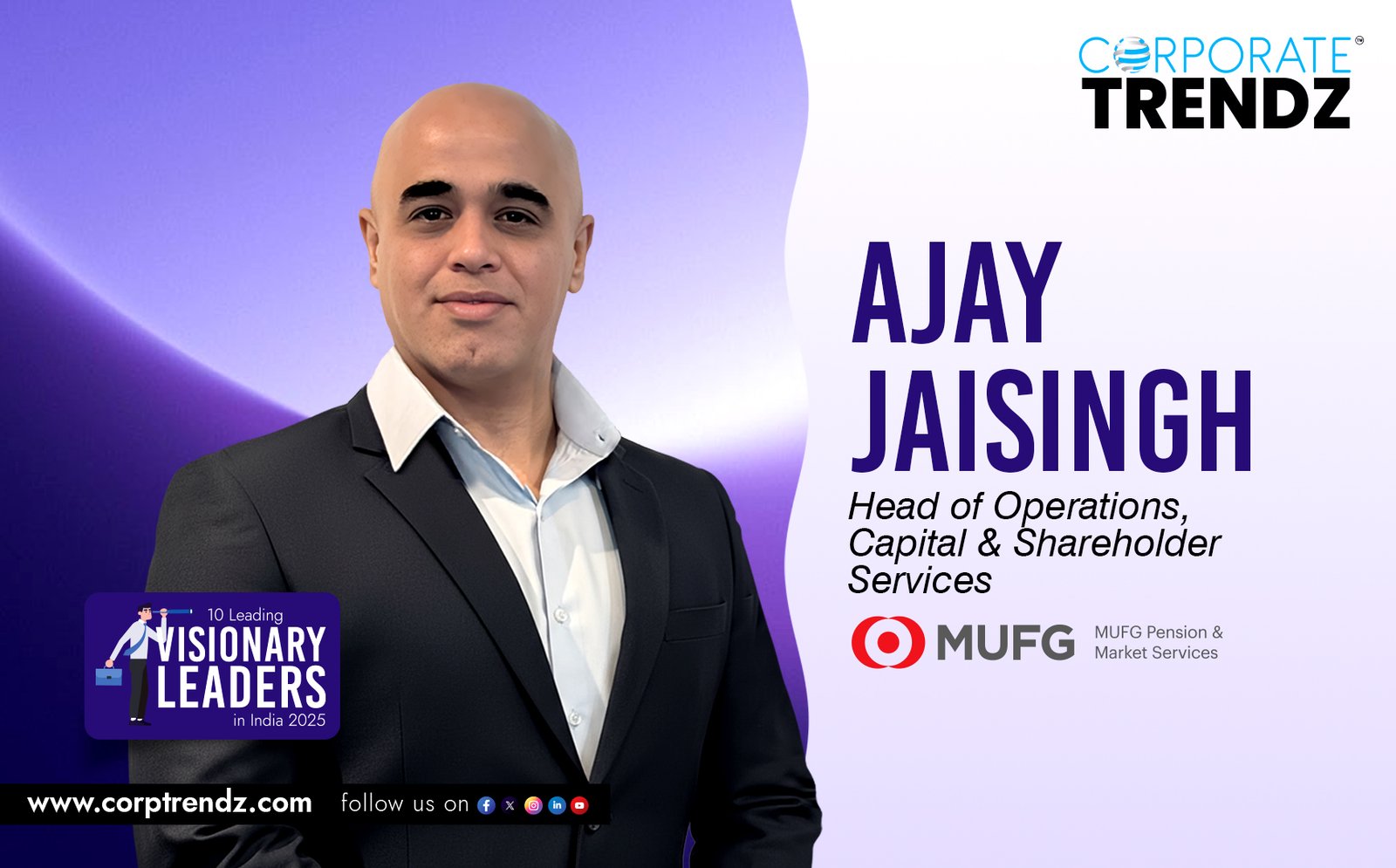 Mr. Ajay Jaisingh: Named One of India’s 10 Leading Visionary Leaders in India 2025 By Corporate TrendZ Magazine