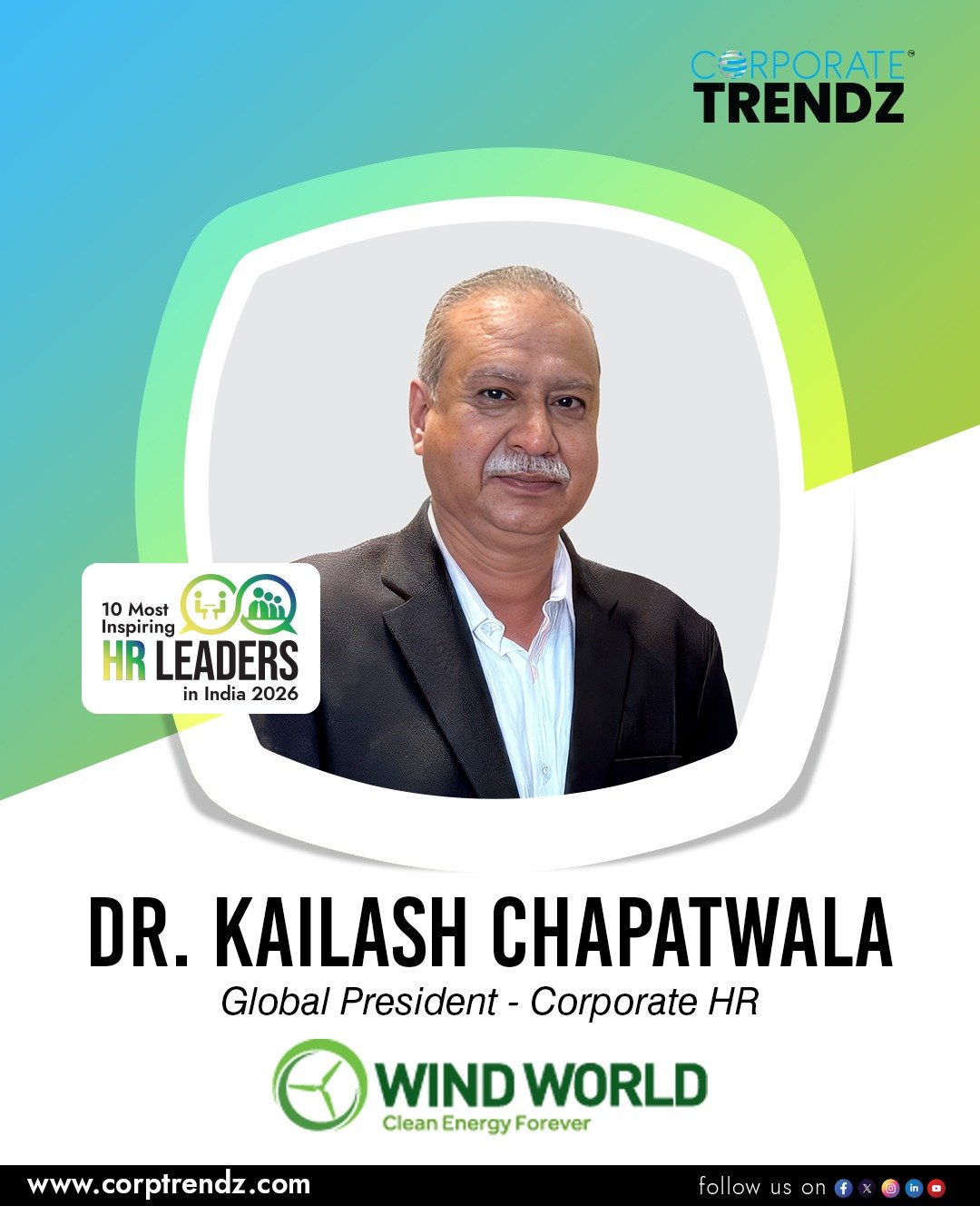 Dr. Kailash Kumar Chapatwala — Global President, Corporate HR, Wind World India