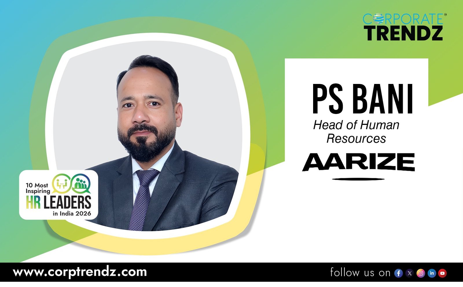 PS Bani: Named One of India’s 10 Most Inspiring HR Leaders in India 2026 By Corporate TrendZ Business Magazine